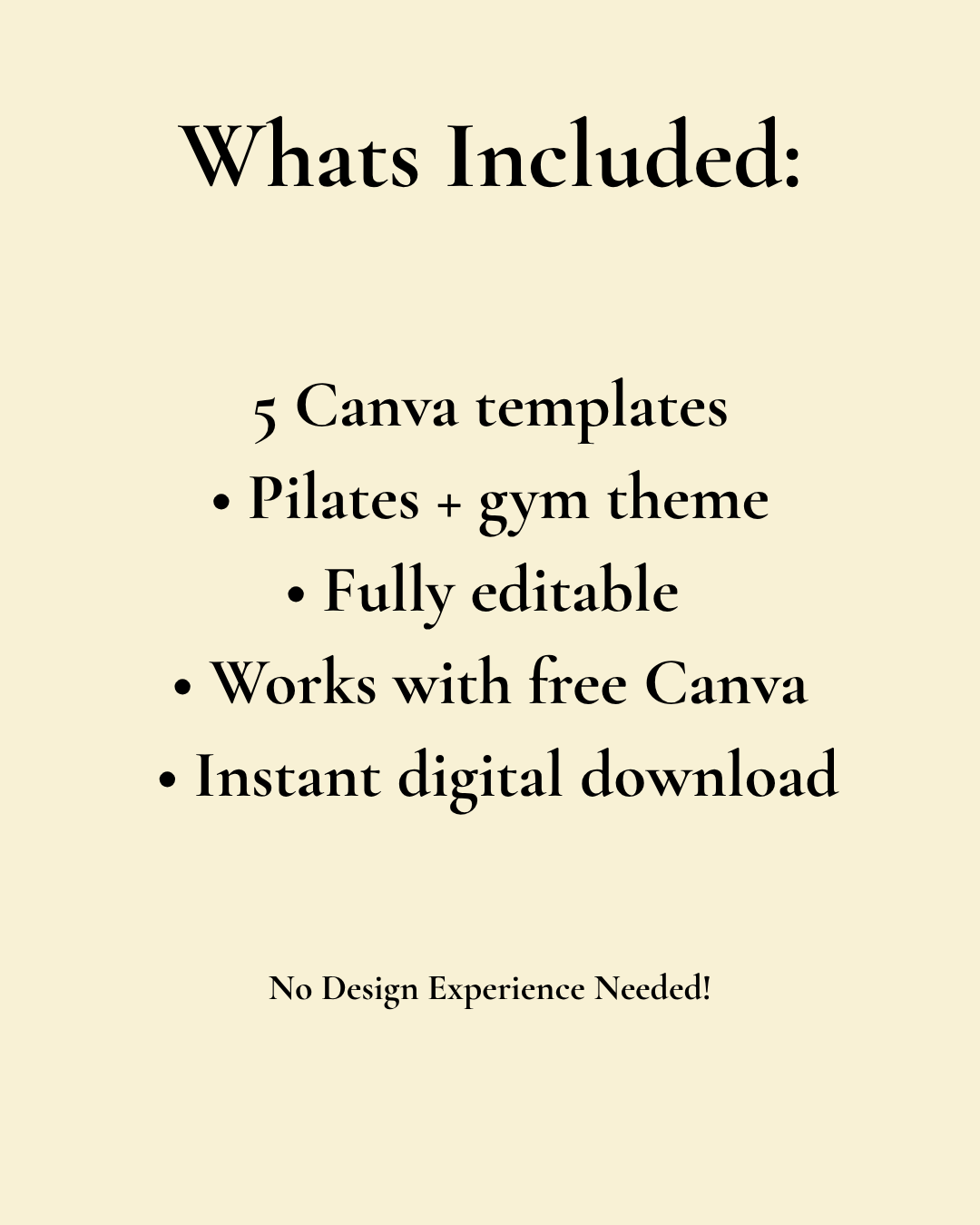 5‑Pack Pilates & Gym Canva Templates