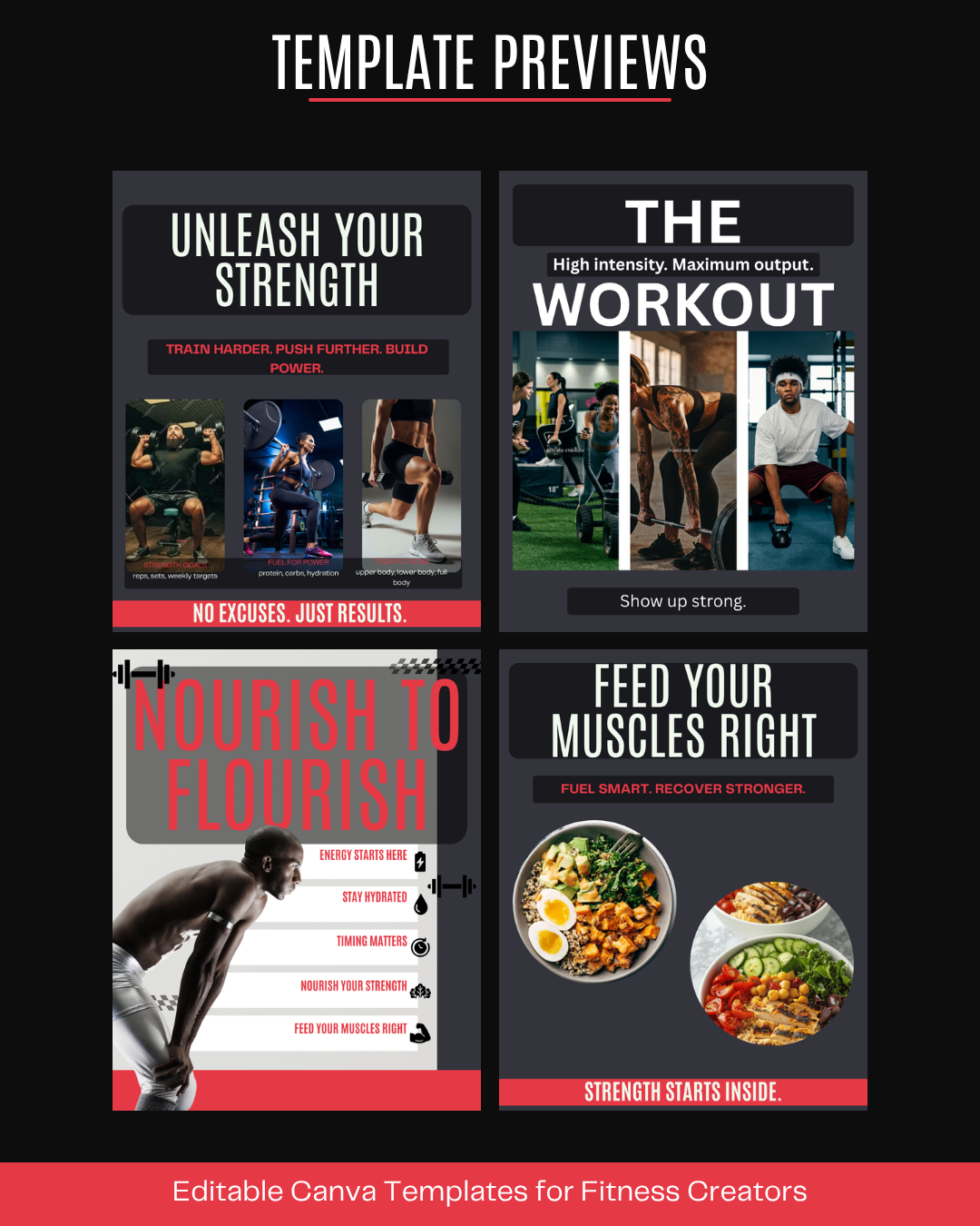 Fitness Template Pack – Canva Editable Digital Download