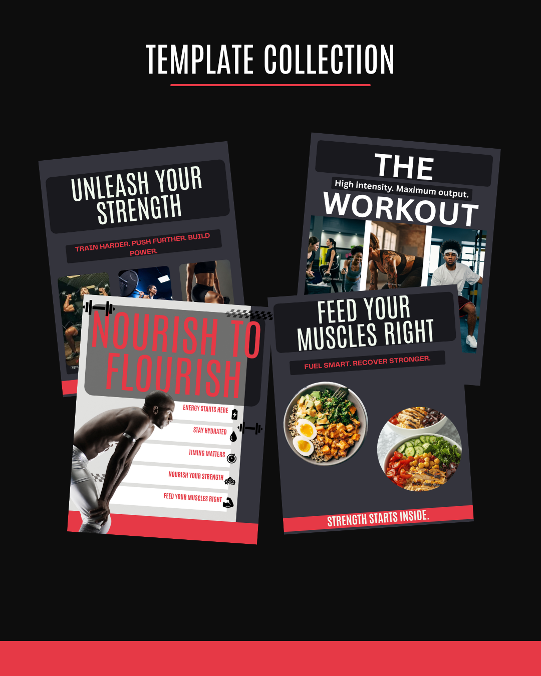 Fitness Template Pack – Canva Editable Digital Download